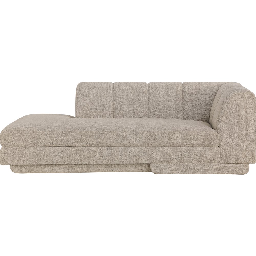 Modari Beige Fabric Upholstered Right Arm Chaise. Picture 2