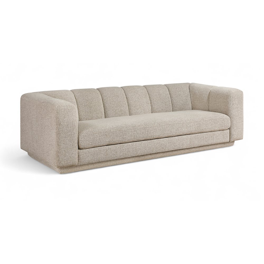 Modari 95" Beige Fabric Upholstered Sofa. Picture 1