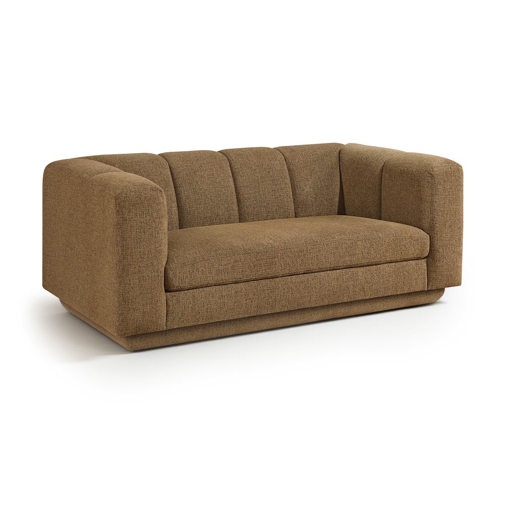 Modari 70.25" Brown Fabric Upholstered Loveseat. Picture 1