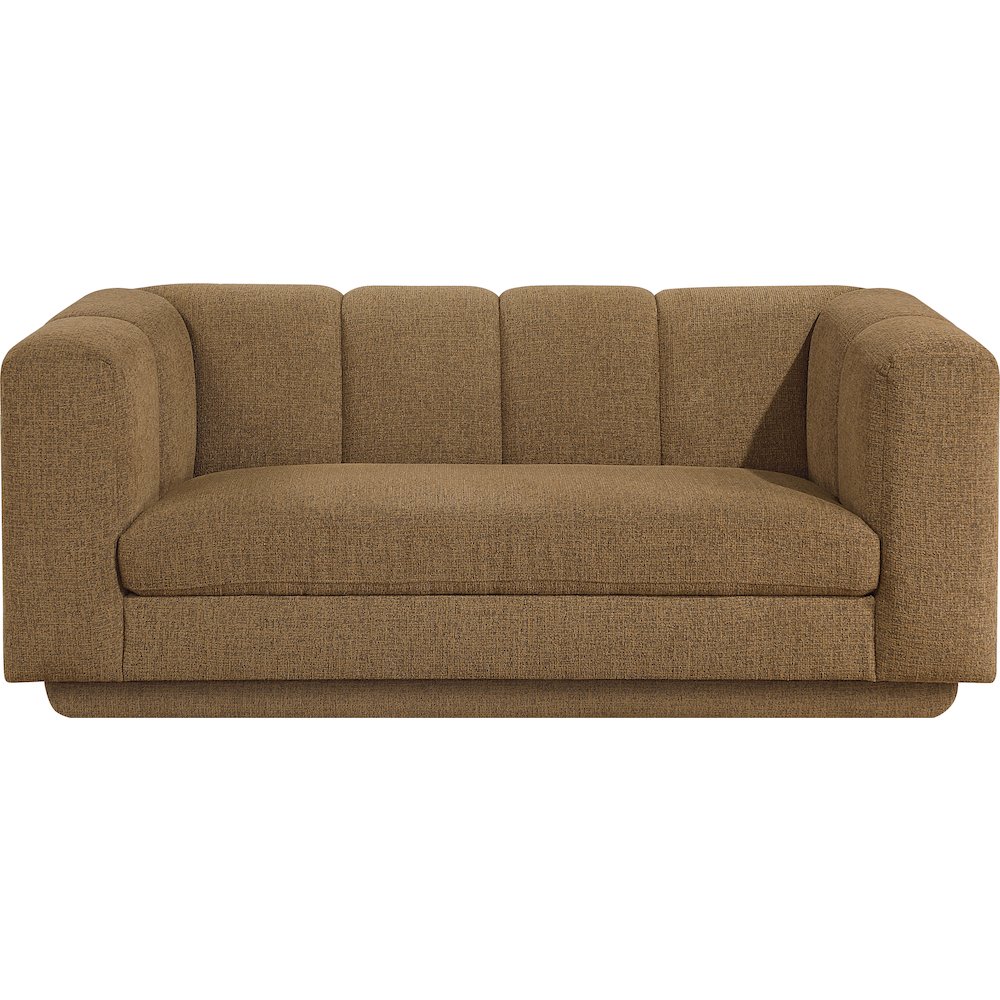 Modari 70.25" Brown Fabric Upholstered Loveseat. Picture 2