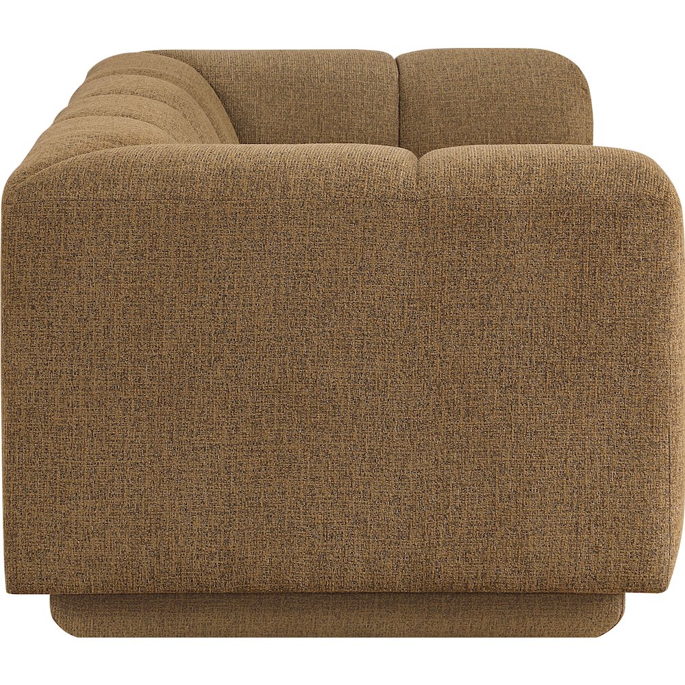 Modari 70.25" Brown Fabric Upholstered Loveseat. Picture 4