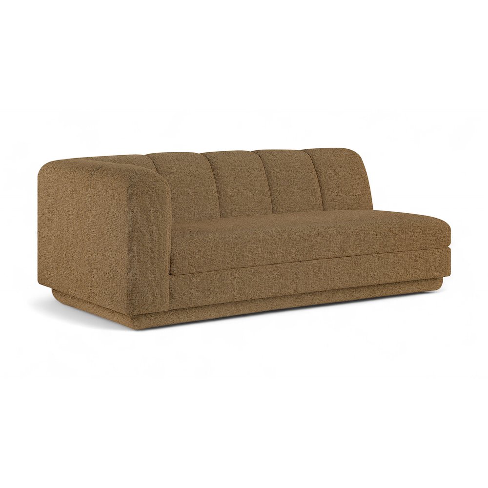 Modari 76.75" Brown Fabric Upholstered Left Arm Sofa. Picture 1