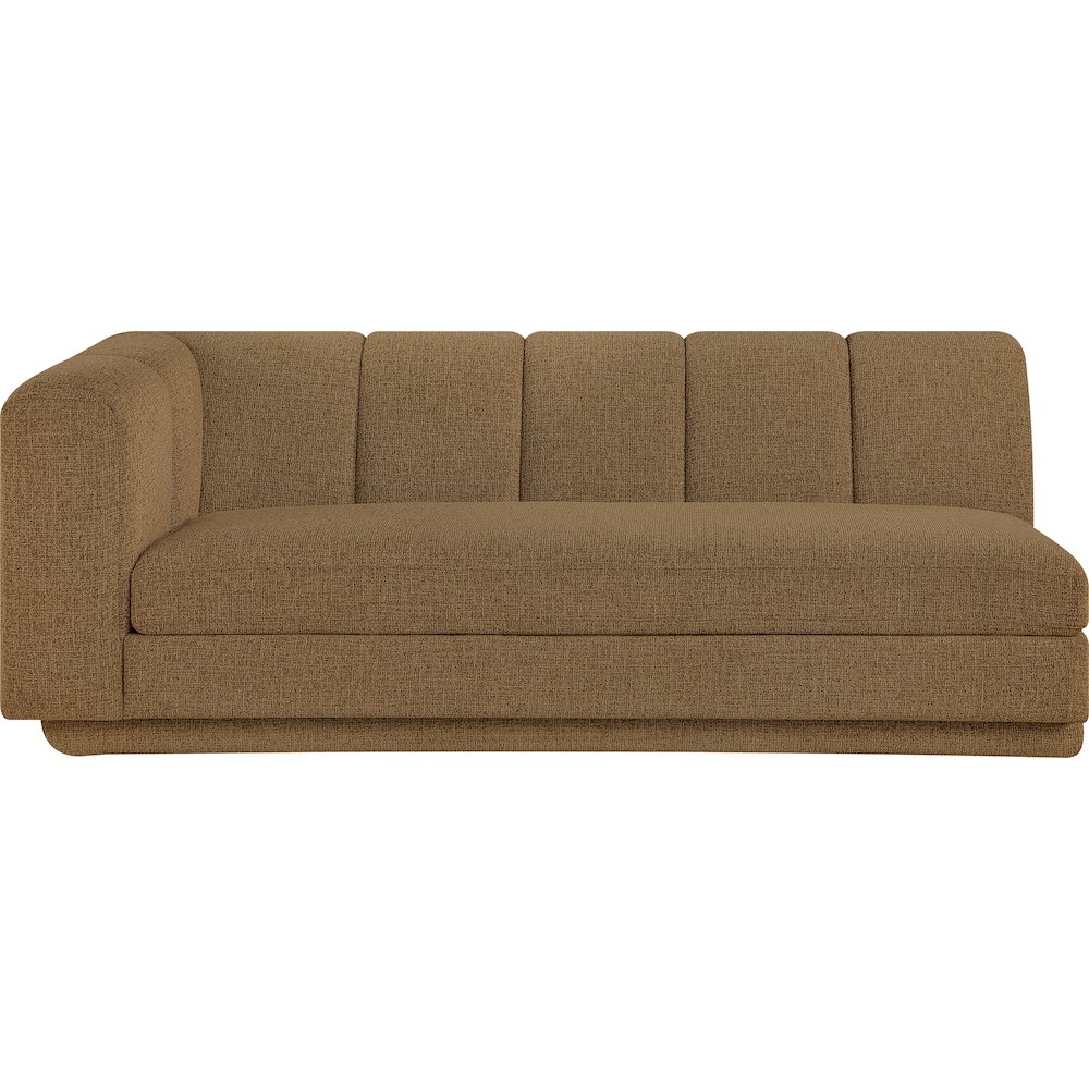 Modari 76.75" Brown Fabric Upholstered Left Arm Sofa. Picture 2
