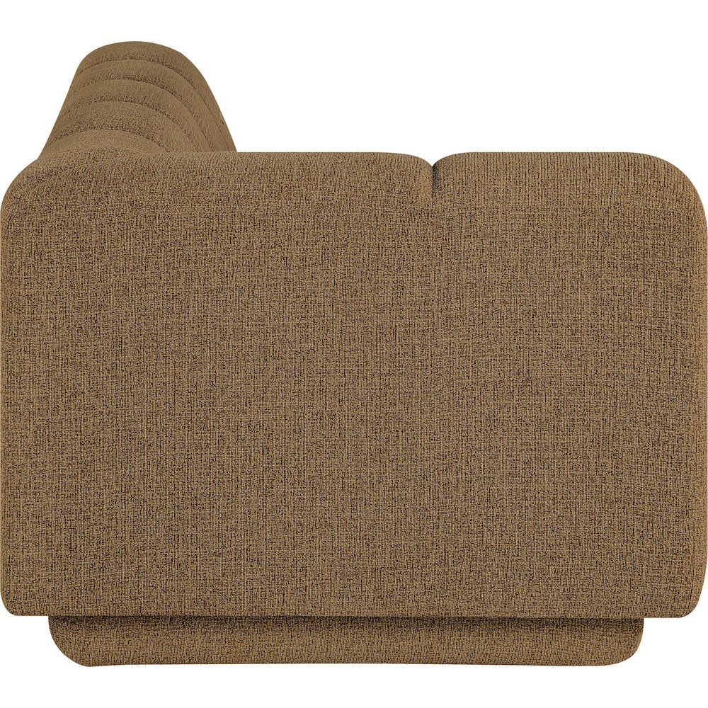 Modari 76.75" Brown Fabric Upholstered Left Arm Sofa. Picture 4