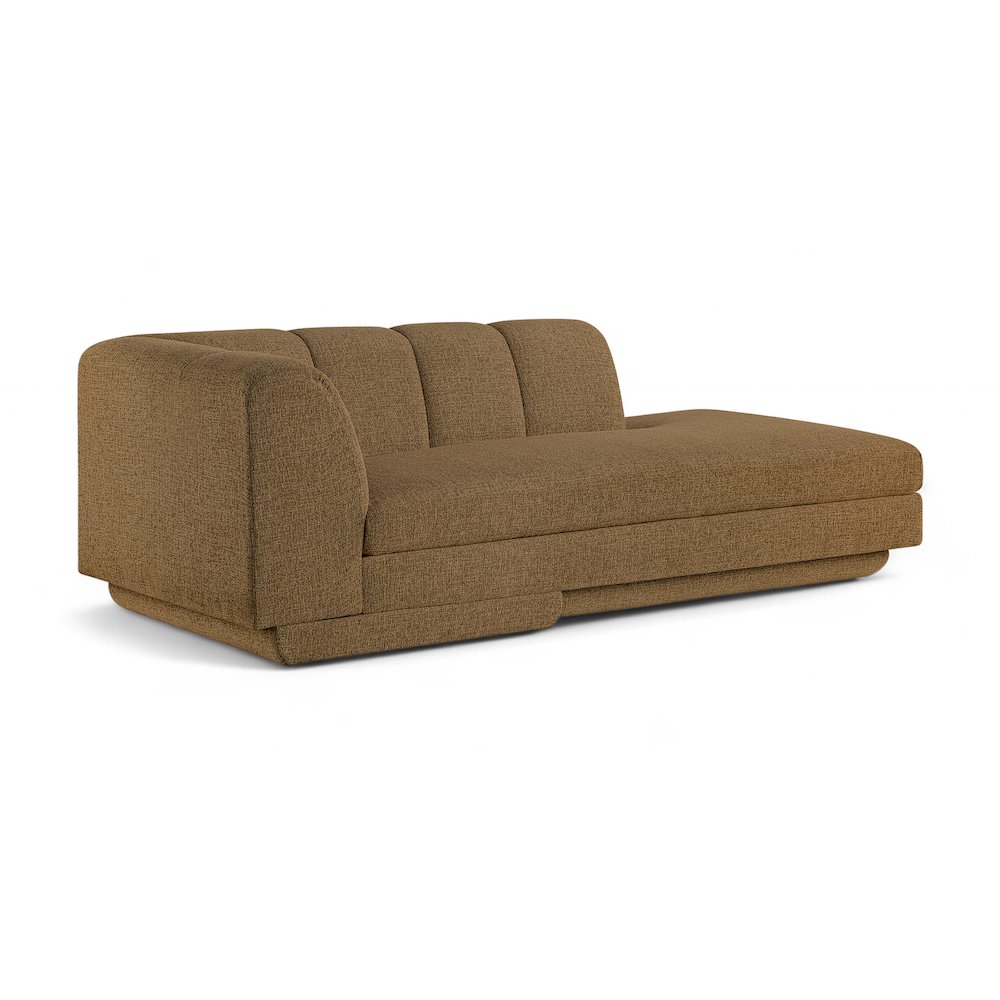 Modari Brown Fabric Upholstered Left Arm Chaise. Picture 1