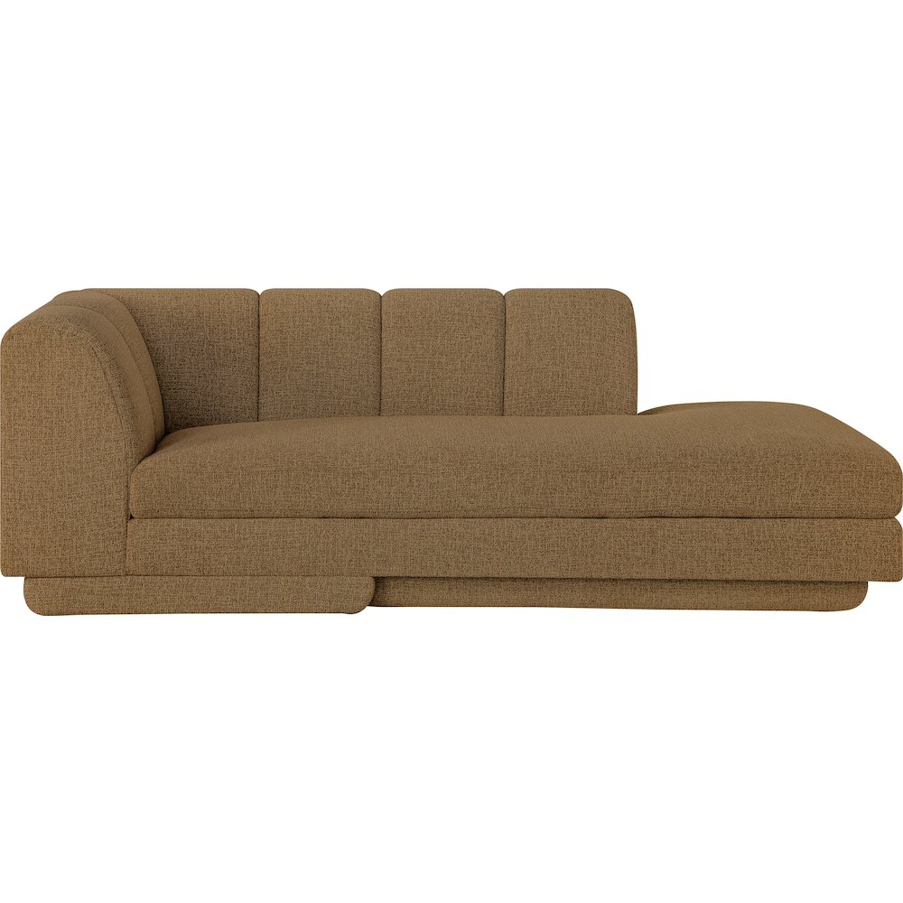 Modari Brown Fabric Upholstered Left Arm Chaise. Picture 2