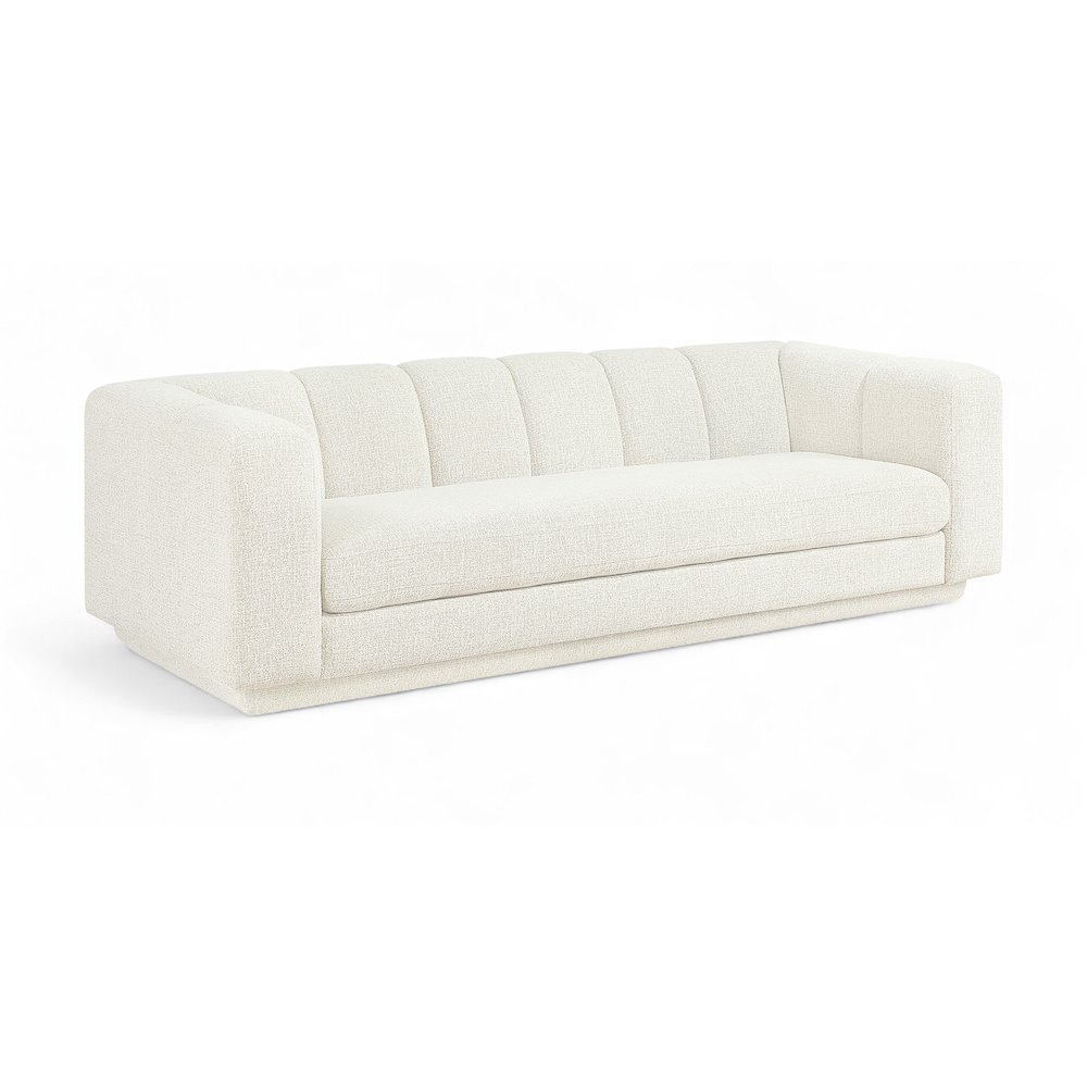 Modari 95" Cream Fabric Upholstered Sofa. Picture 1