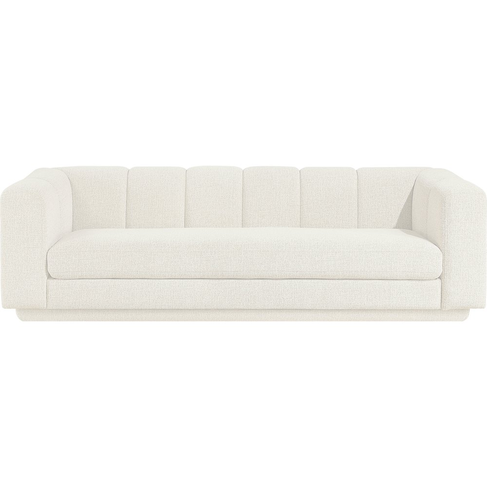 Modari 95" Cream Fabric Upholstered Sofa. Picture 2