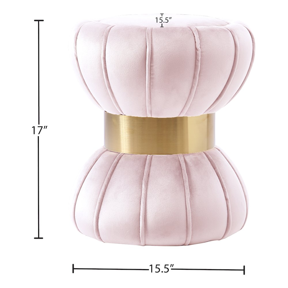Vino Pink Velvet Ottoman/Stool. Picture 3