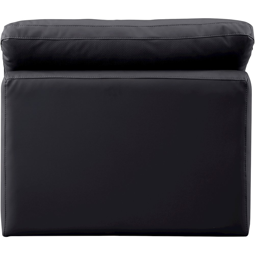 Indulge Black Vegan Leather Armless Chair. Picture 3