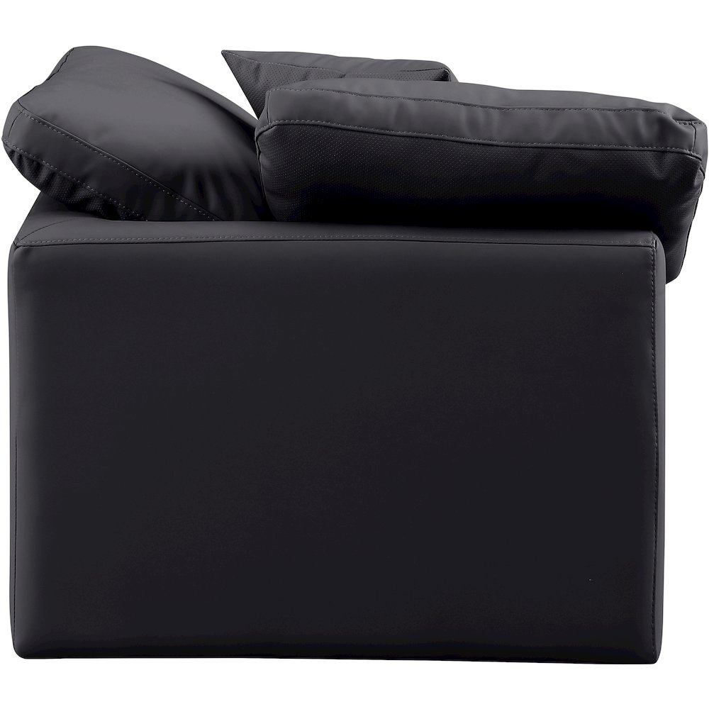 Indulge Black Vegan Leather Corner Chair. Picture 5