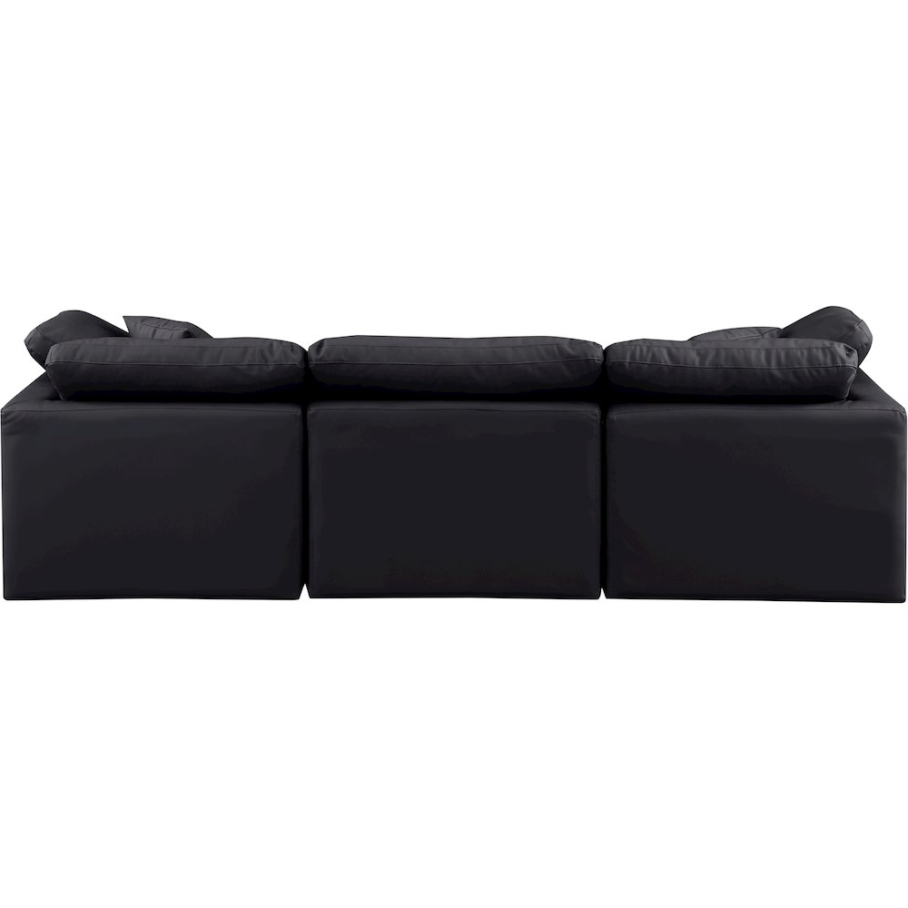 Indulge Black Vegan Leather Modular Sofa. Picture 3