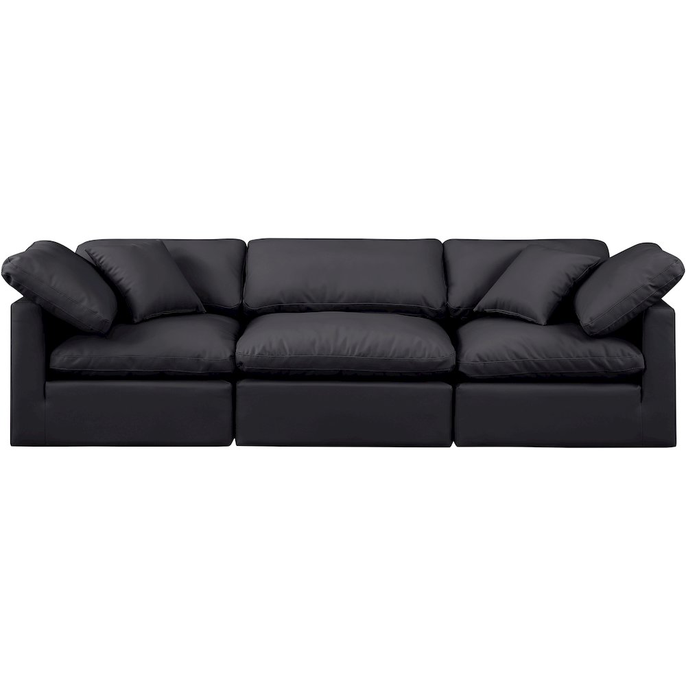Indulge Black Vegan Leather Modular Sofa. Picture 4