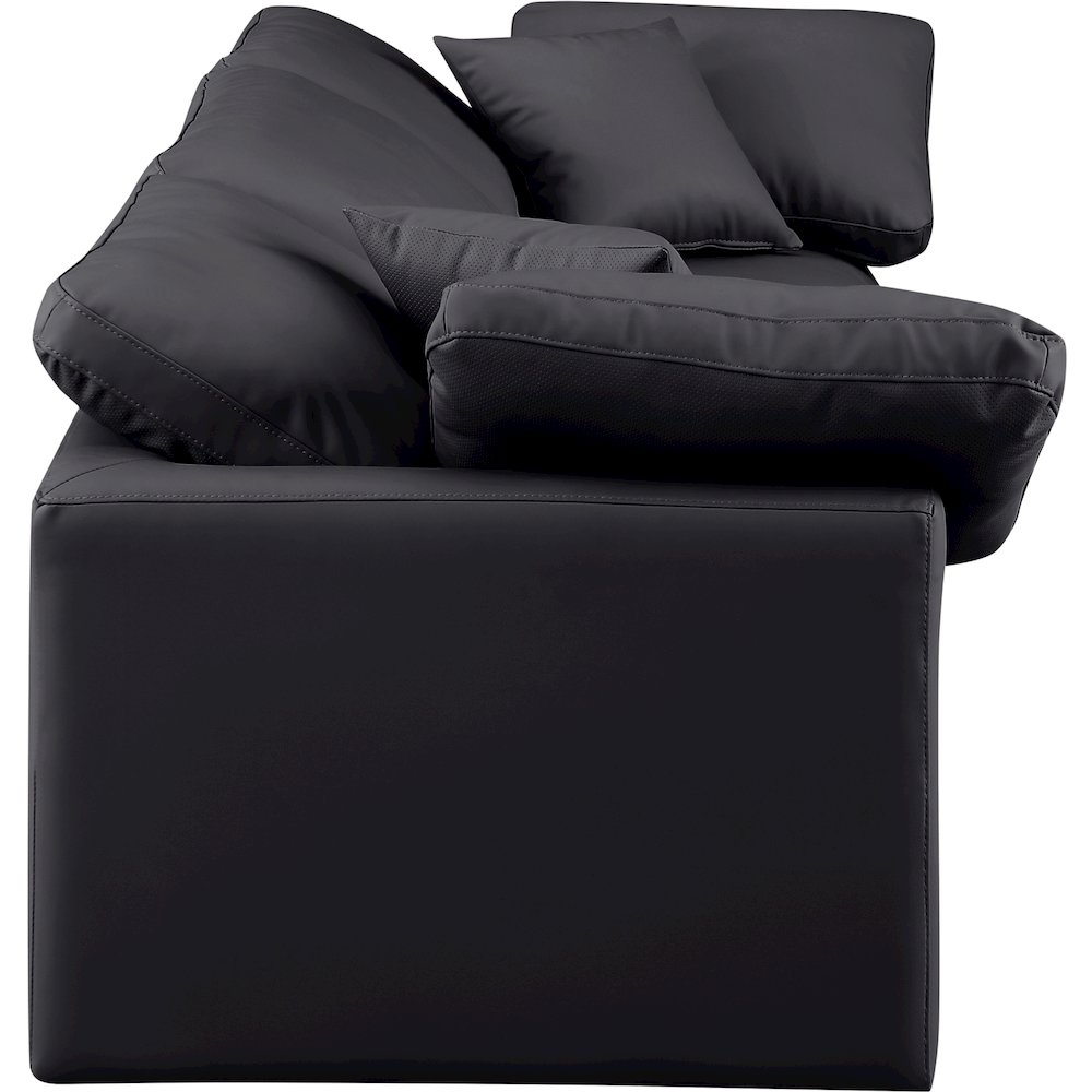 Indulge Black Vegan Leather Modular Sofa. Picture 5