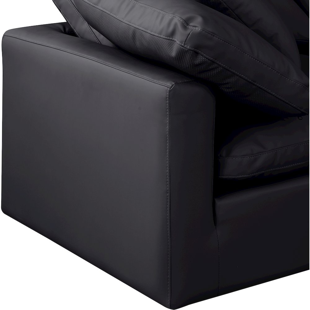 Indulge Black Vegan Leather Modular Sofa. Picture 6