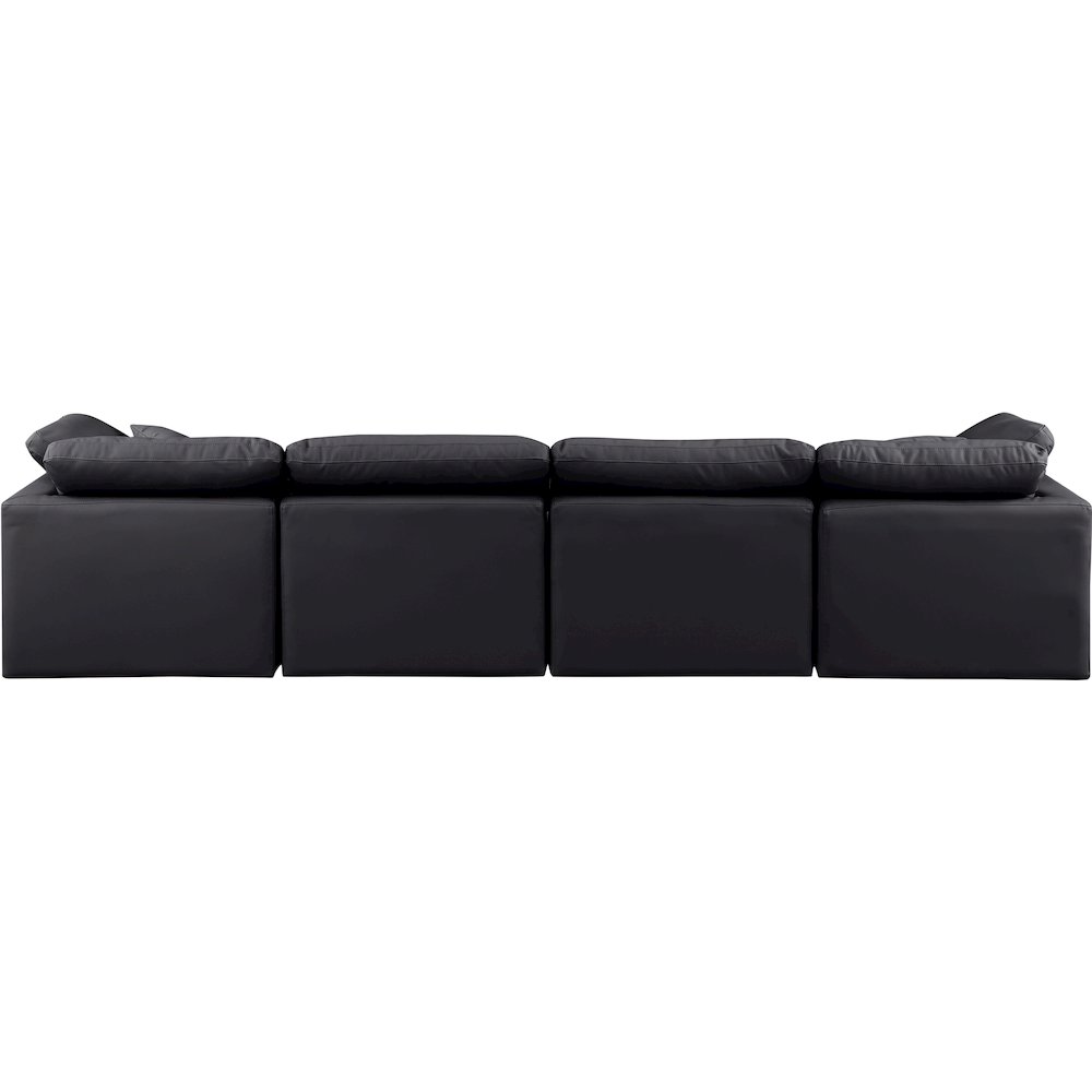 Indulge Black Vegan Leather Modular Sofa. Picture 3