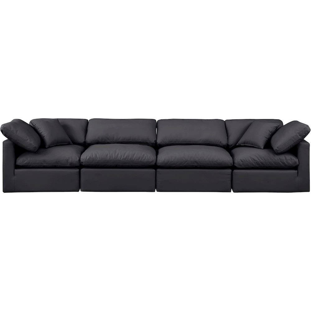 Indulge Black Vegan Leather Modular Sofa. Picture 4