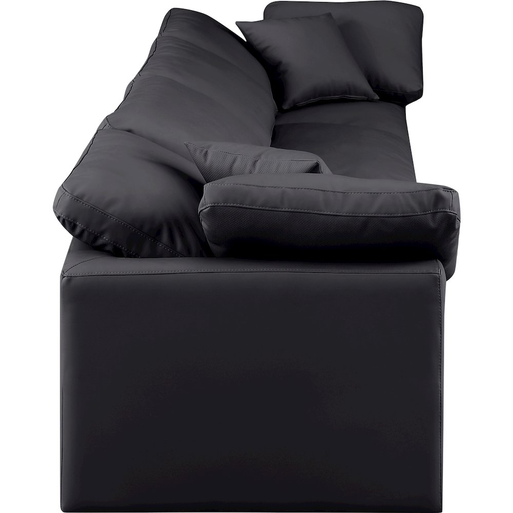 Indulge Black Vegan Leather Modular Sofa. Picture 5
