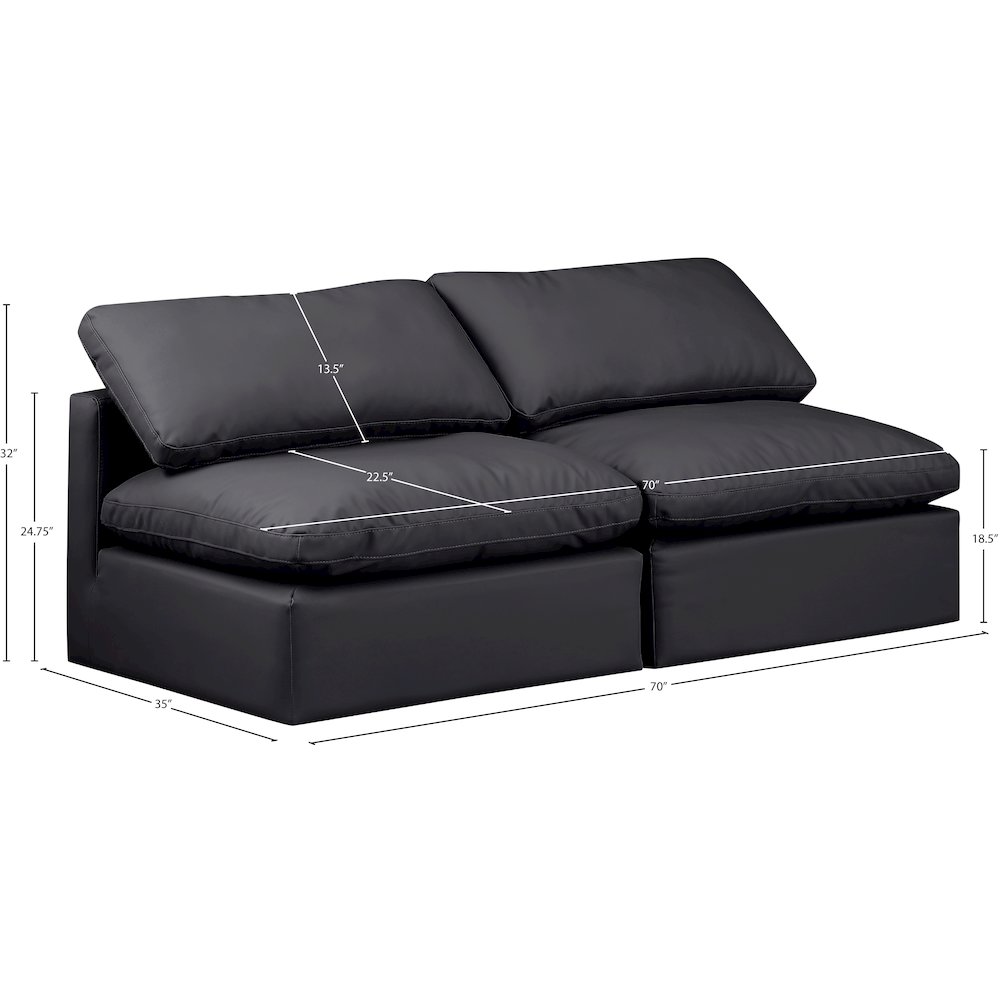 Indulge Black Vegan Leather Modular Sofa. Picture 7