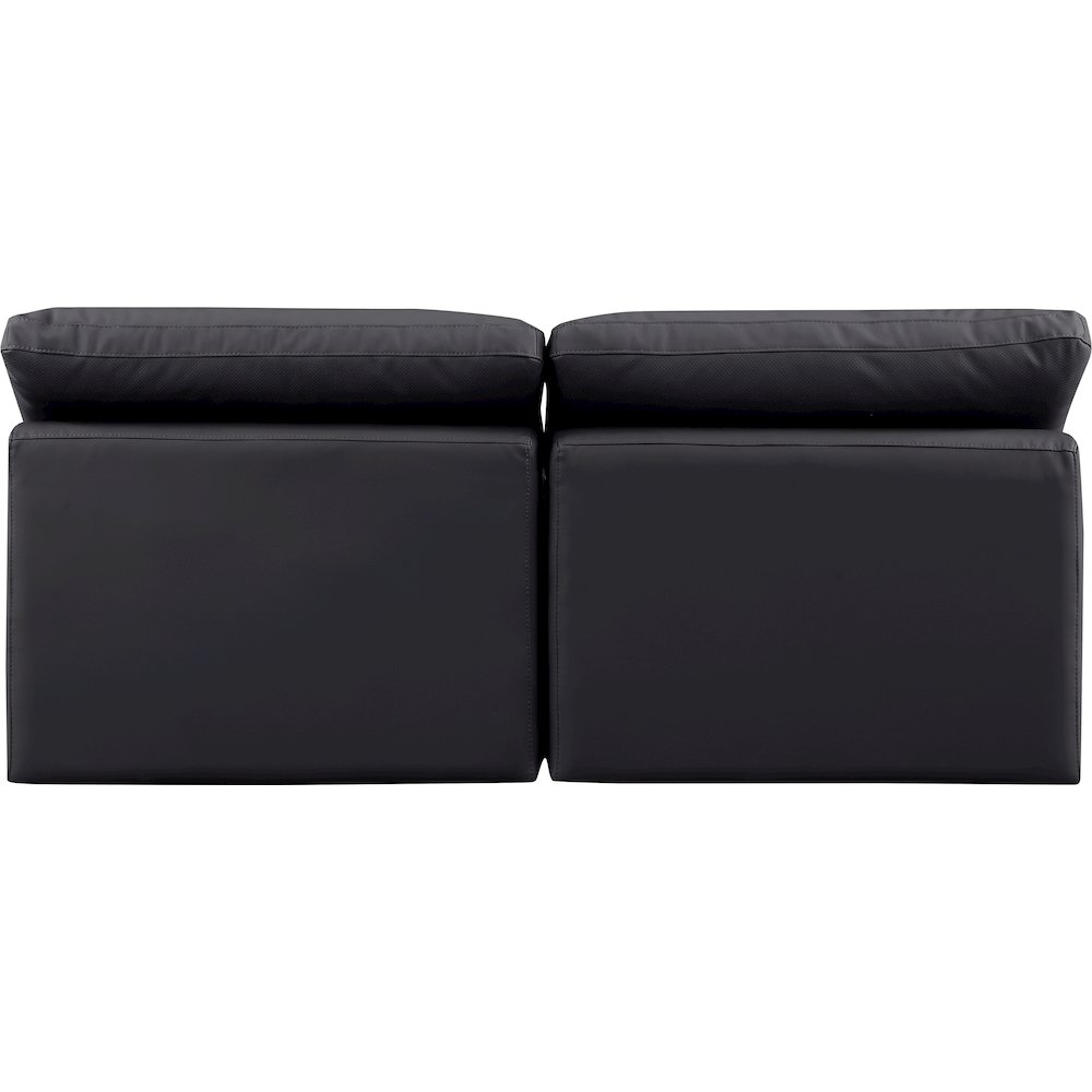 Indulge Black Vegan Leather Modular Sofa. Picture 3