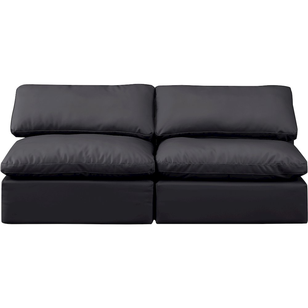 Indulge Black Vegan Leather Modular Sofa. Picture 4