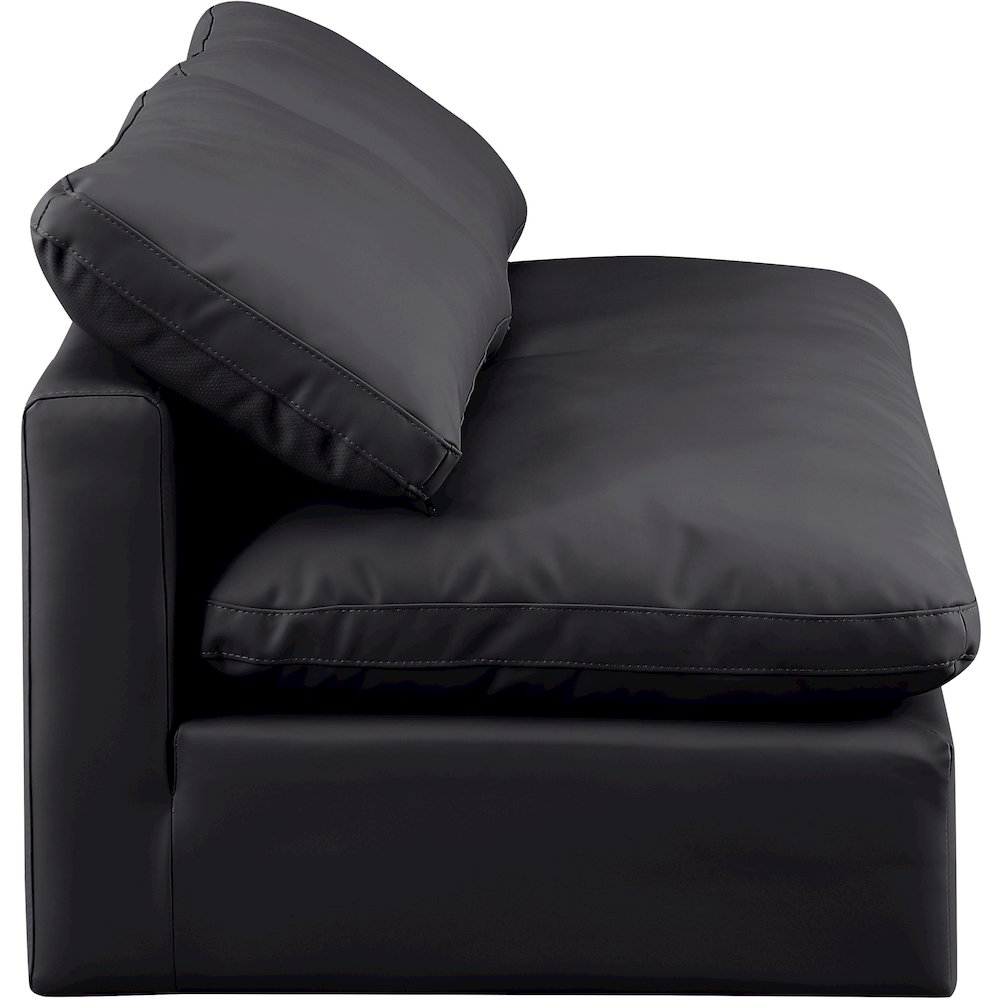 Indulge Black Vegan Leather Modular Sofa. Picture 5