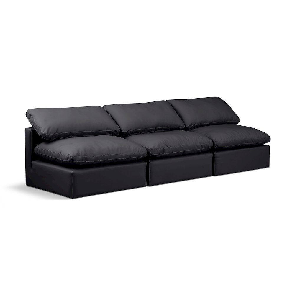 Indulge Black Vegan Leather Modular Sofa. Picture 1
