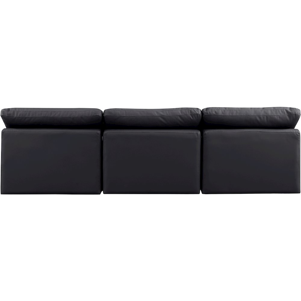 Indulge Black Vegan Leather Modular Sofa. Picture 3
