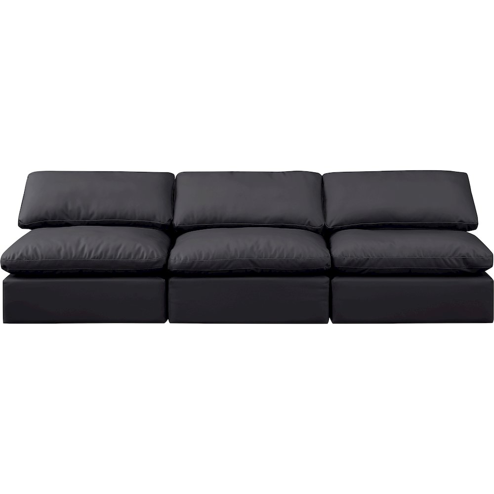 Indulge Black Vegan Leather Modular Sofa. Picture 4