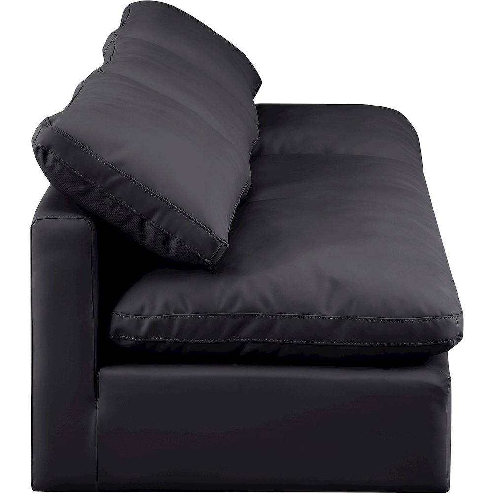 Indulge Black Vegan Leather Modular Sofa. Picture 5