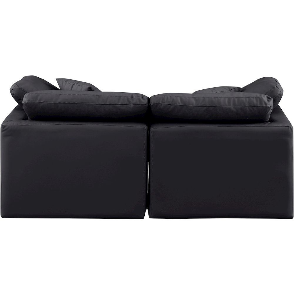 Indulge Black Vegan Leather Modular Sofa. Picture 3