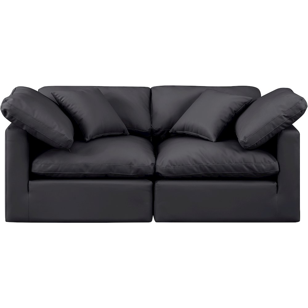 Indulge Black Vegan Leather Modular Sofa. Picture 4