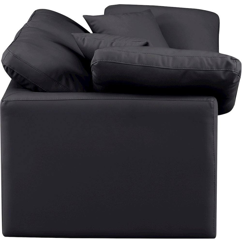 Indulge Black Vegan Leather Modular Sofa. Picture 5