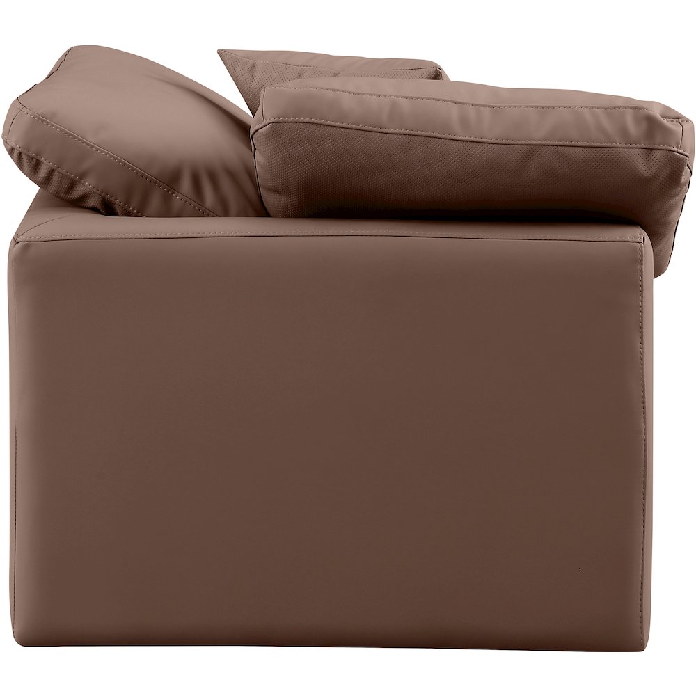 Indulge Brown Vegan Leather Corner Chair. Picture 5