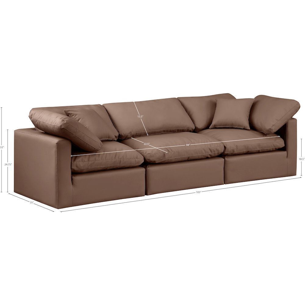 Indulge Brown Vegan Leather Modular Sofa. Picture 8