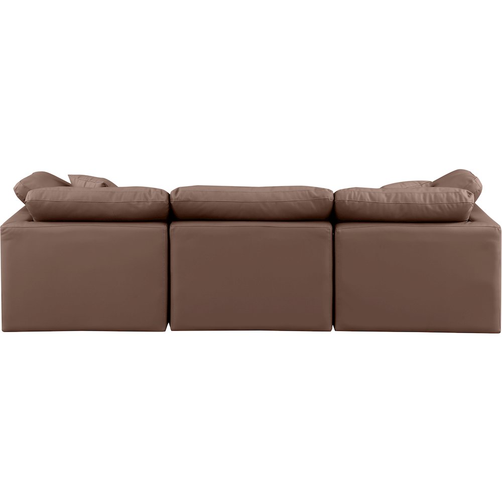 Indulge Brown Vegan Leather Modular Sofa. Picture 3