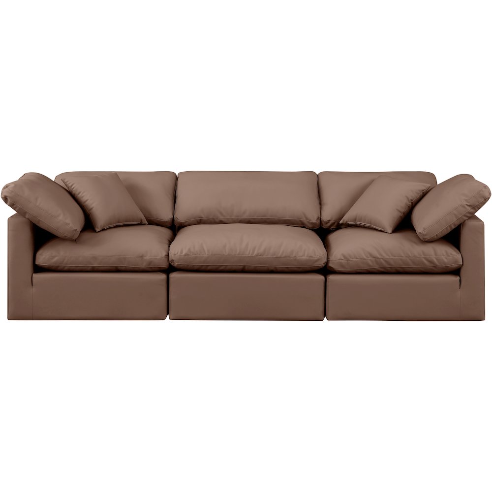 Indulge Brown Vegan Leather Modular Sofa. Picture 4