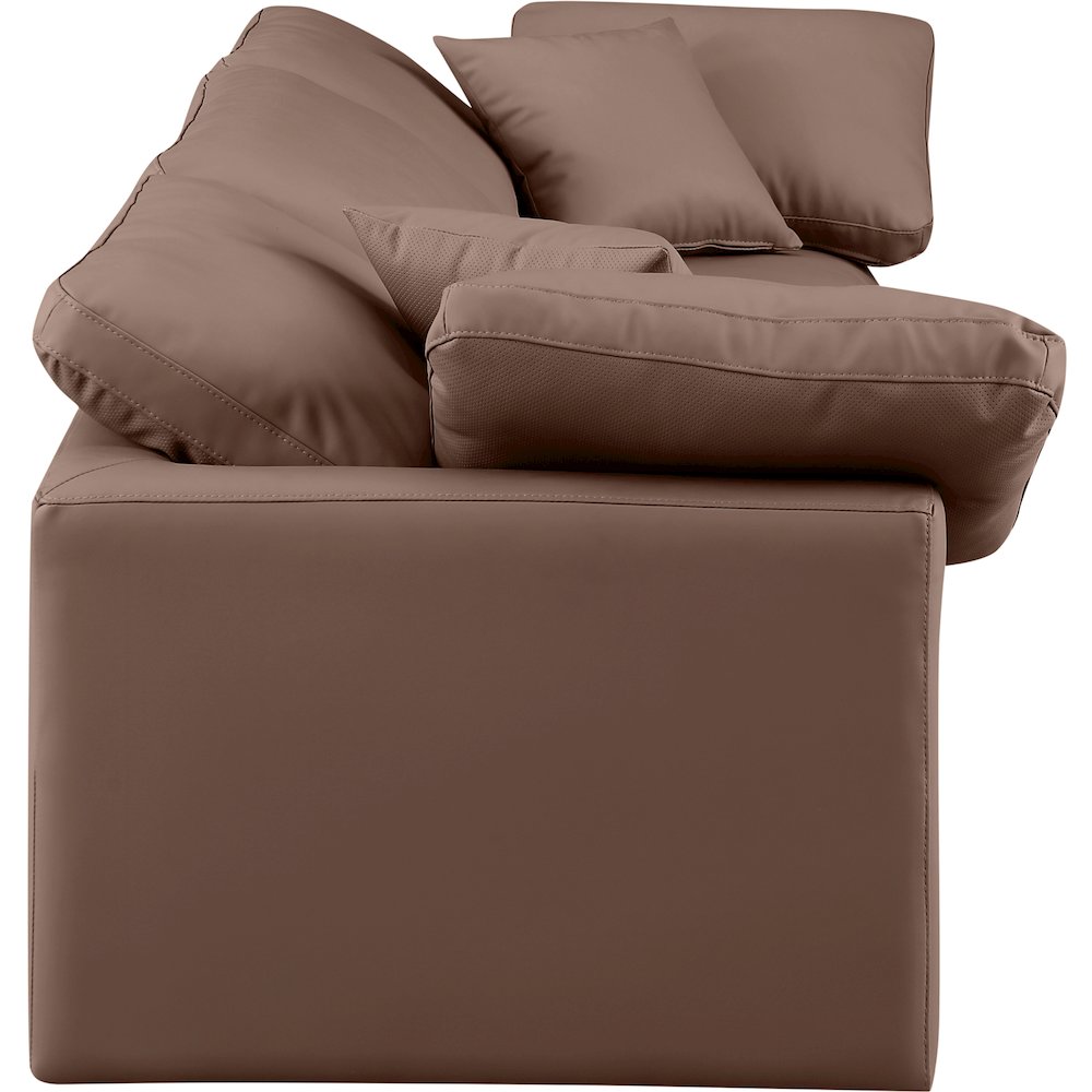Indulge Brown Vegan Leather Modular Sofa. Picture 5