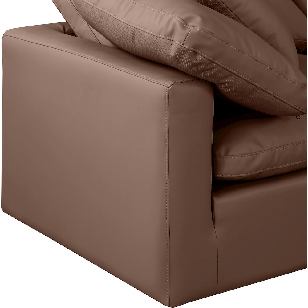 Indulge Brown Vegan Leather Modular Sofa. Picture 6