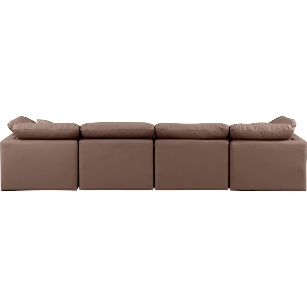 Indulge Brown Vegan Leather Modular Sofa. Picture 3