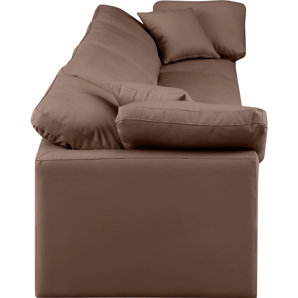 Indulge Brown Vegan Leather Modular Sofa. Picture 5