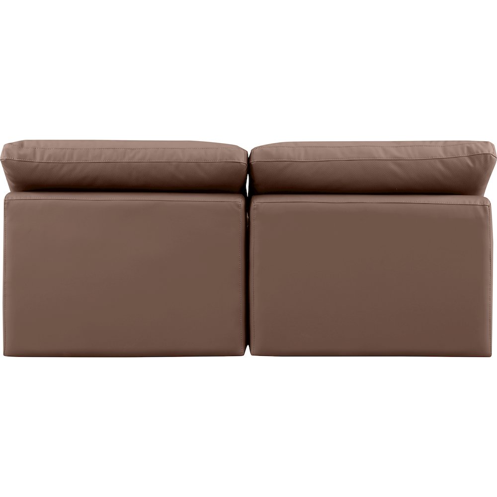 Indulge Brown Vegan Leather Modular Sofa. Picture 3