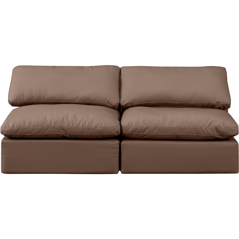 Indulge Brown Vegan Leather Modular Sofa. Picture 4