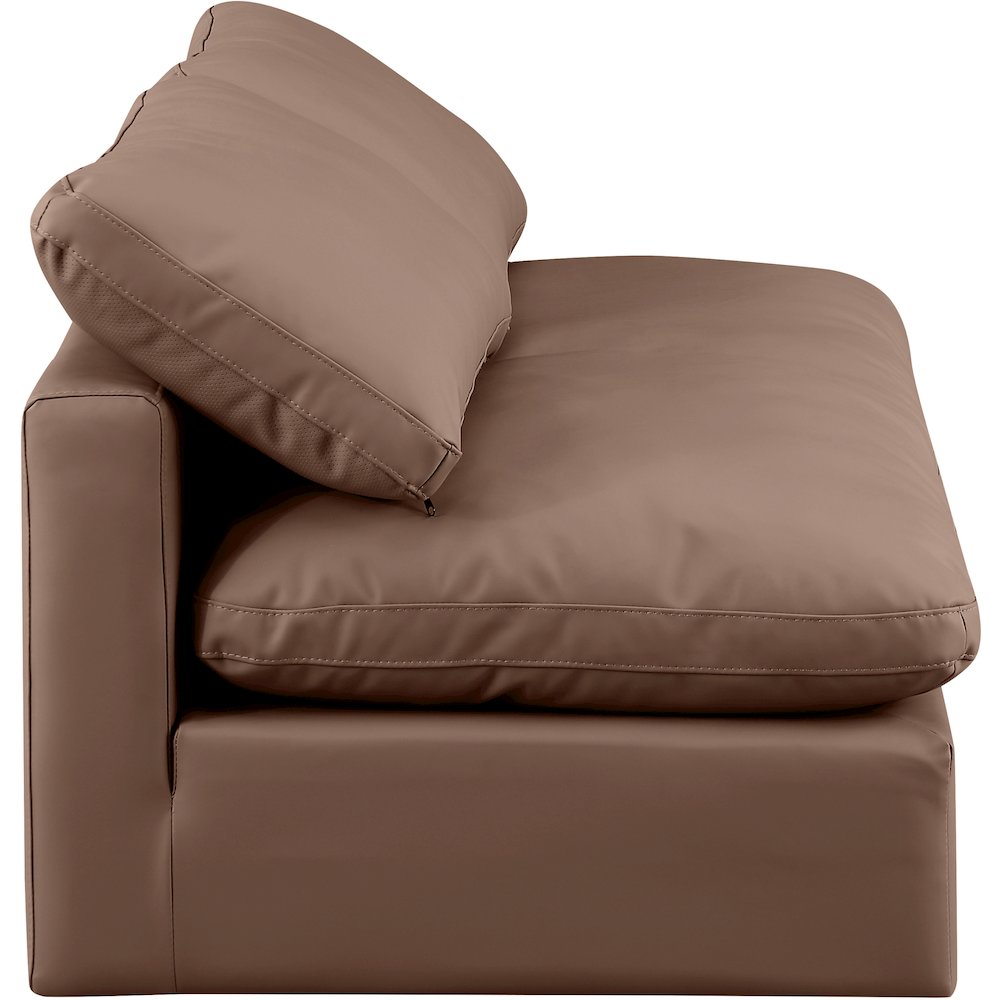 Indulge Brown Vegan Leather Modular Sofa. Picture 5