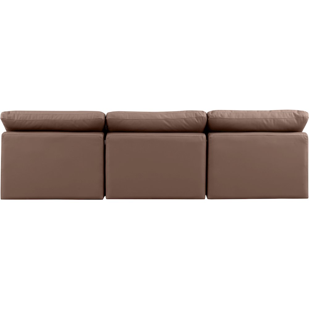 Indulge Brown Vegan Leather Modular Sofa. Picture 3