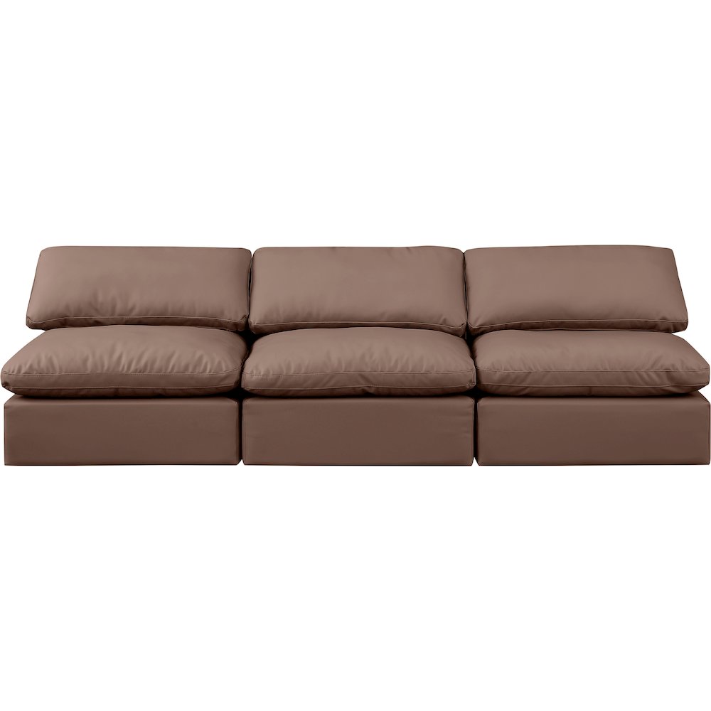 Indulge Brown Vegan Leather Modular Sofa. Picture 4