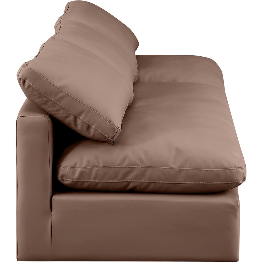 Indulge Brown Vegan Leather Modular Sofa. Picture 5