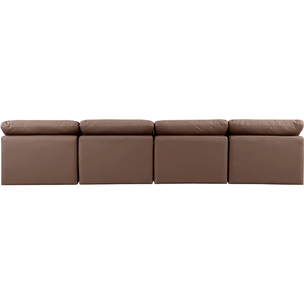 Indulge Brown Vegan Leather Modular Sofa. Picture 3