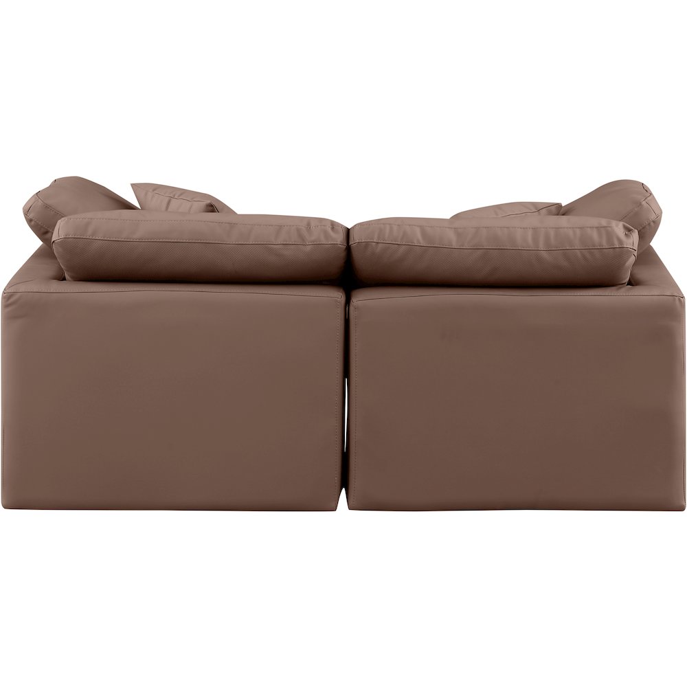 Indulge Brown Vegan Leather Modular Sofa. Picture 3