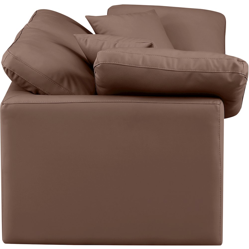 Indulge Brown Vegan Leather Modular Sofa. Picture 5